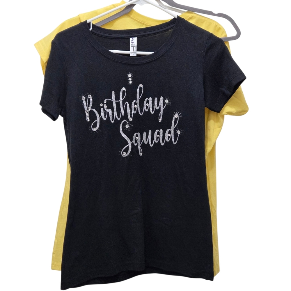T925234 Next Level Apparel Black Tee 'Birthday Squad'